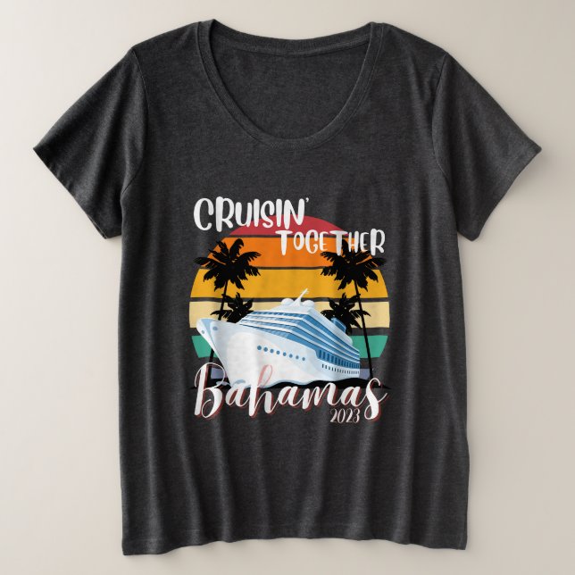 Camiseta Bahamas Cruise sea 2023 Family Friend Group Viagem (Frente do Design)