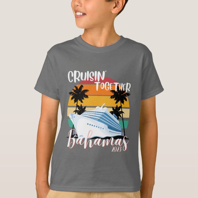 Camiseta Bahamas Cruise sea 2025 Family Friend Group Viagem (Frente)
