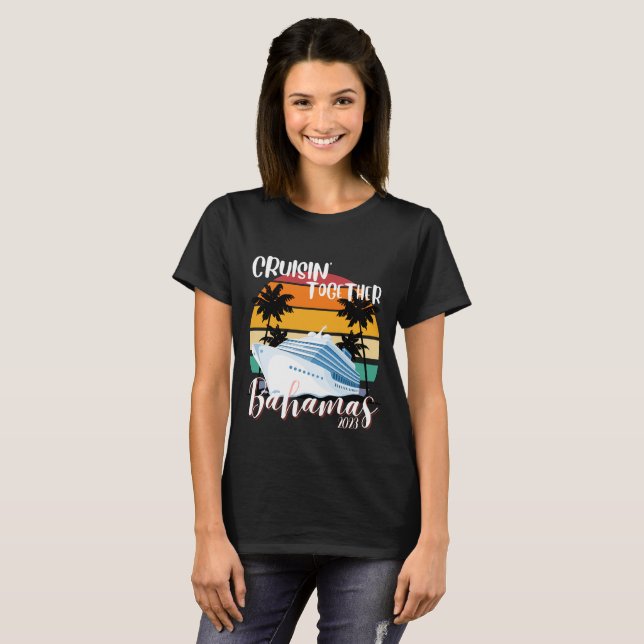Camiseta Bahamas Cruise sea 2025 Family Friend Group Viagem (Frente Completa)