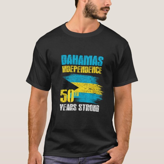 Camiseta Bahamas Dia da Independência Bahamas 50ª celebraçã (Frente)