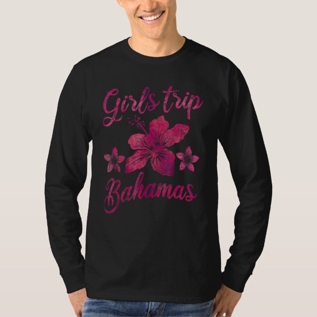 Camiseta Bahamas Girls Trip Hibiscus Weekend Summer Vacatio (Frente)