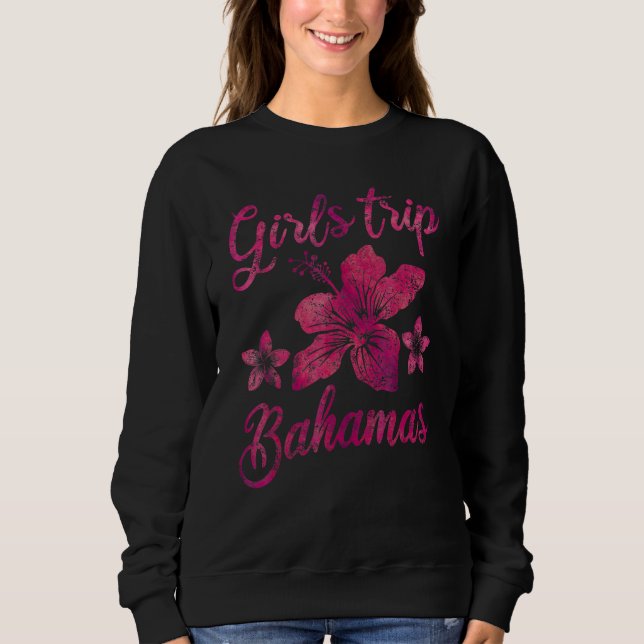 Camiseta Bahamas Girls Trip Hibiscus Weekend Summer Vacatio (Frente)