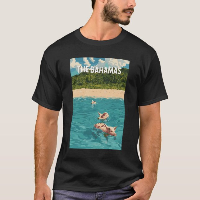 Camiseta Bahamas Ilustração Viagem Art Vintage (Frente)