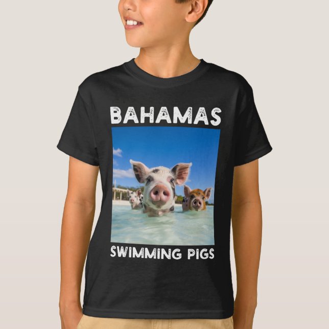 Camiseta Bahamas Nadando Porcos Exuma (Frente)
