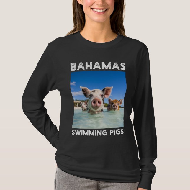 Camiseta Bahamas Nadando Porcos Exuma (Frente)