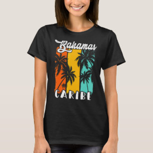 Camiseta Bahamas Palm Trees Beach Caribe Retro Vacinação