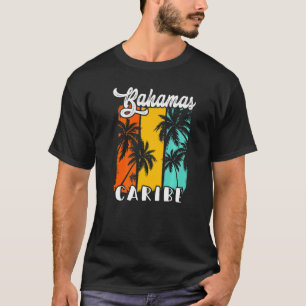 Camiseta Bahamas Palm Trees Beach Caribe Retro Vacinação