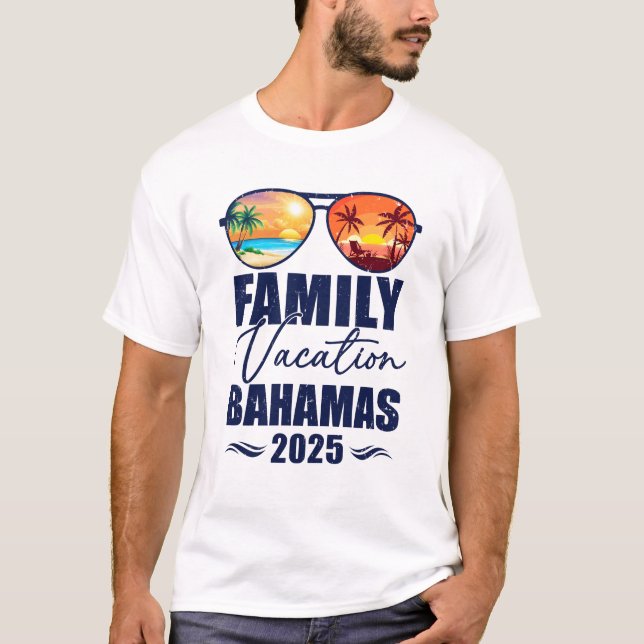 Camiseta Bahamas que coincidem com as férias da família 202 (Frente)