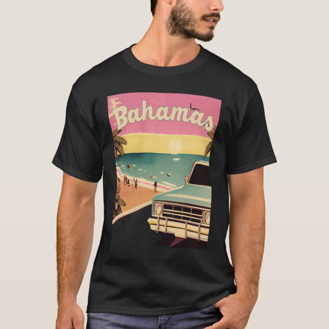 Camiseta Bahamas Retro Beach Vacation Graphics Bahamas Surf (Frente)