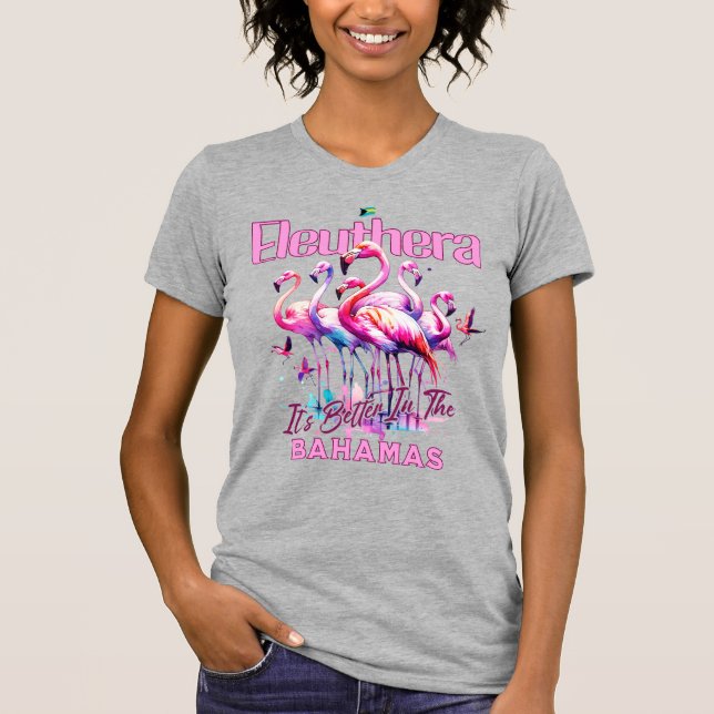 Camiseta Bahamas Souvenir Gift : Eleuthera Bahamas Flamingo (Frente)