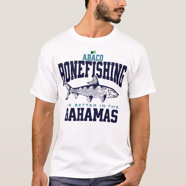 Camiseta Bahamas Souvenir Presente: Abaco Bahamas Bonefishi (Frente)