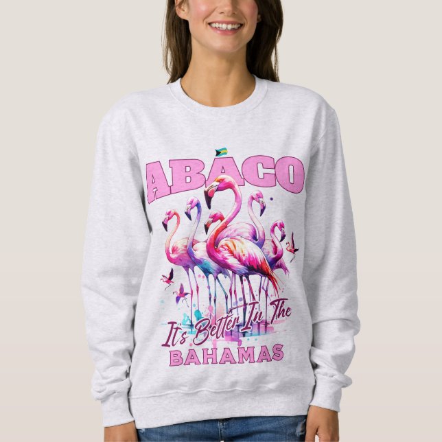 Camiseta Bahamas Souvenir Presente: Abaco Bahamas Flamingo (Frente)