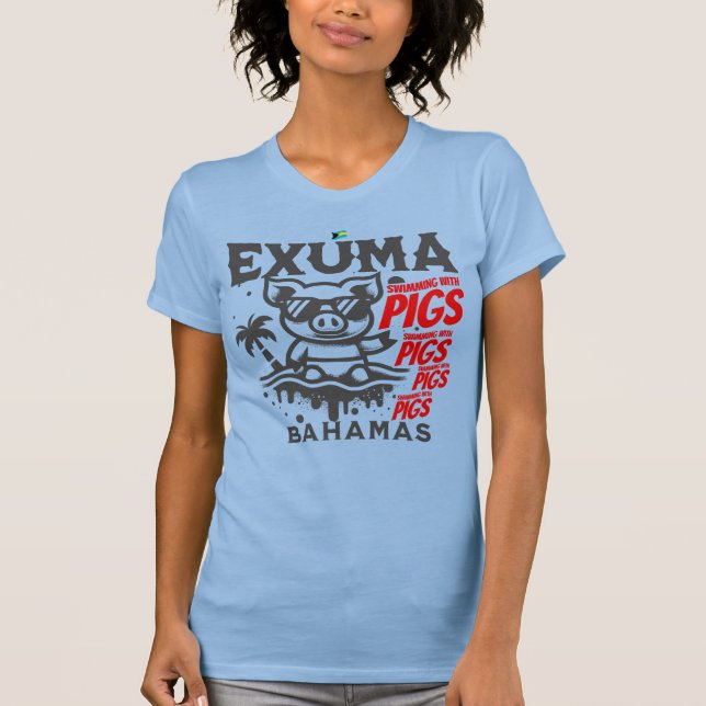 Camiseta Bahamas Souvenir Presente: Bahamas Exuma Nadam Suí (Frente)