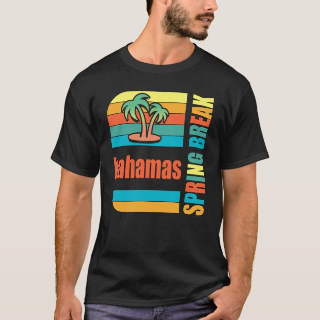 Camiseta Bahamas Spring Break High School Retro Beach Graph (Frente)