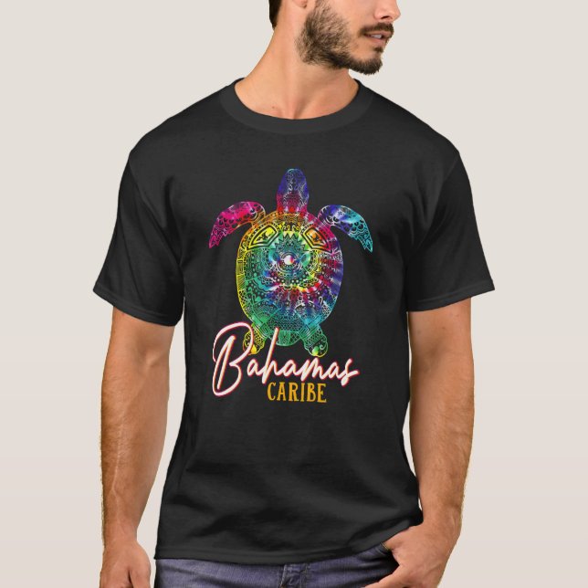 Camiseta Bahamas Tie Dye Sea Turtle Caribe Matching Family  (Frente)
