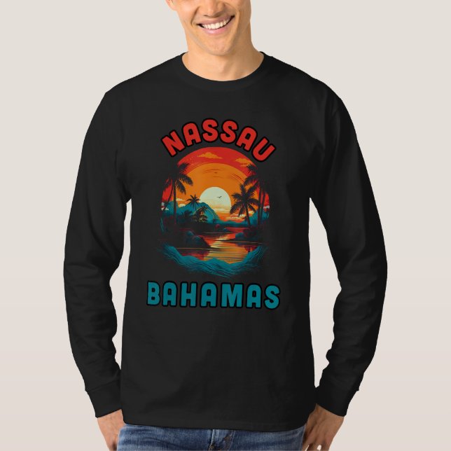 Camiseta Bahamas Tropical Sunset beach Souvenir Vacation (Frente)