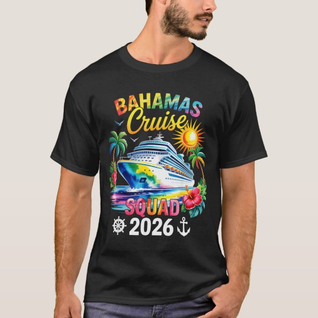 Camiseta Bahamas Vacation 2026 Squad Family Friends Matchin (Frente)