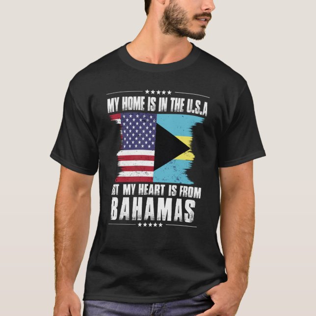Camiseta Bahamian American Patriot Grown Proud Home Heart U (Frente)
