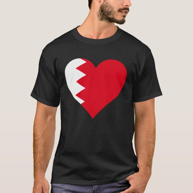 Camiseta Bahrain Flag Heart Bahrain Gifts Love Bahrain (Frente)