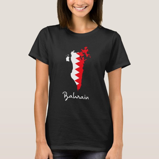 Camiseta Bahrain País de origem Roupa Design (Frente)