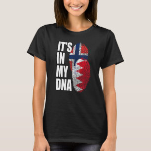Camiseta Bahraini E Norueguês Mix DNA Flag Heritage Premi