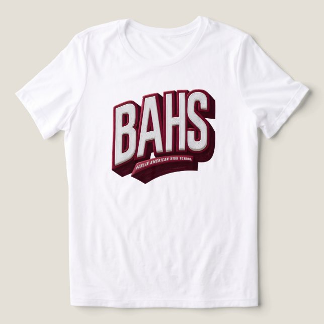 Camiseta BAHS - Escola Secundária Americana de Berlim (Design frontal)