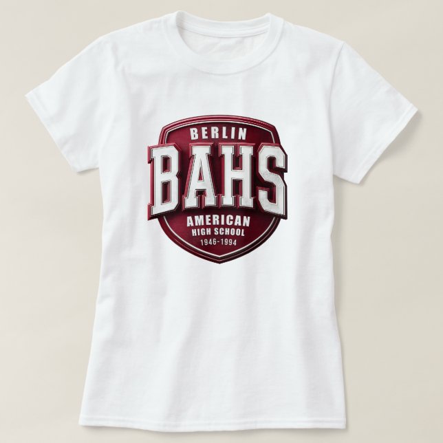 Camiseta BAHS - Escola Secundária Americana de Berlim (Frente do Design)