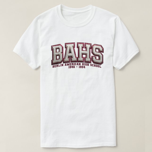 Camiseta BAHS - Escola Secundária Americana de Berlim (Frente do Design)