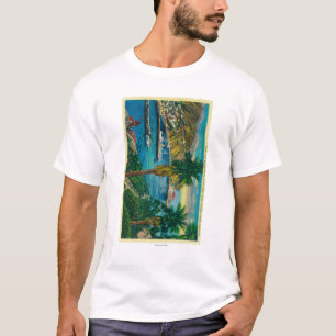 Camiseta Baía de Avalon, ilha de Catalina do papai noel da
