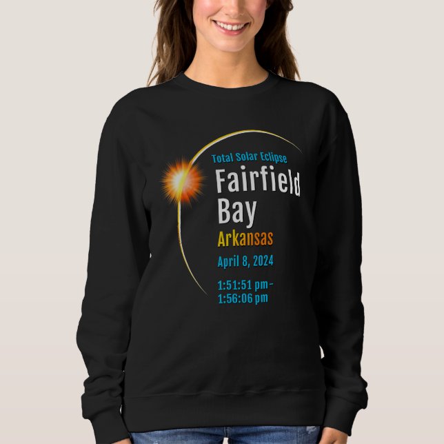 Camiseta Baía de Fairfield Arkansas Ar Eclipse Solar Total  (Frente)