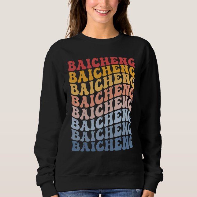 Camiseta Baicheng City Groovy Retro (Frente)