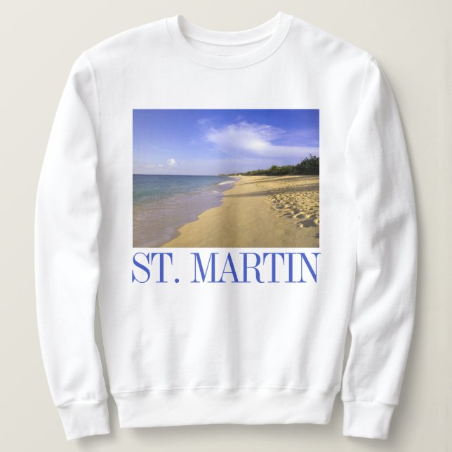 Camiseta Baie Longue Bay Beach, Rua Martin. (Frente do Design)