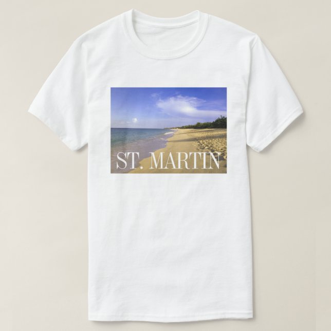 Camiseta Baie Longue Bay Beach, Rua Martin. (Frente do Design)
