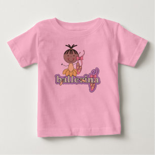 Camiseta Bailarina - Bebê Afro-Americano Amarelo