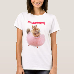 Camiseta Bailarina bonito do Chipmunk no tutu no estúdio d