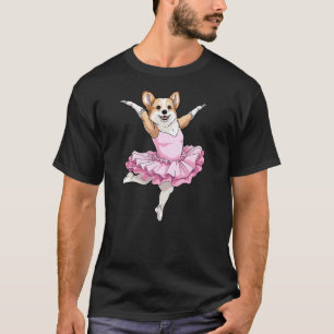 Camiseta Bailarina Corgi Cachorro Engraçado Ballet