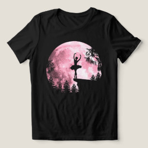 Camiseta Bailarina Dançando Pink Bailarina de Lua Cheia Mul