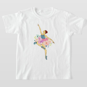 Camiseta Bailarina Dançarina Flor Floral
