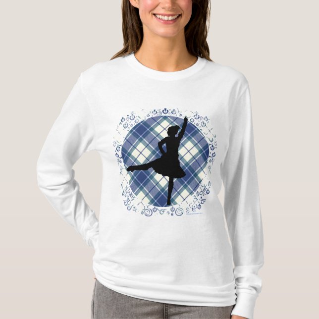 Camiseta Bailarina das Terras Altas Eildon Tartan (Frente)