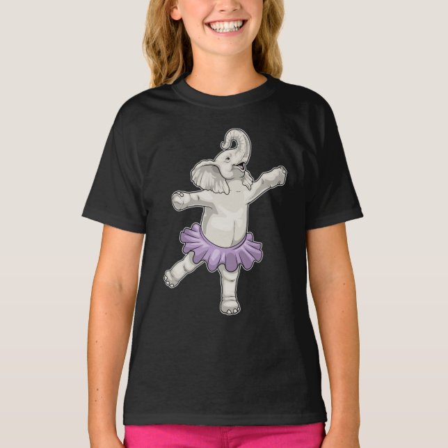 Camiseta Bailarina de Ballet de Elefante (Frente)