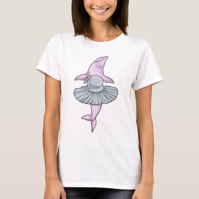 Camiseta Bailarina de Golfinho Dança de Ballet (Frente)