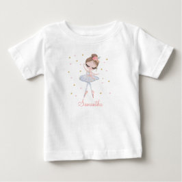 Camiseta Bailarina de Tutu Fofa Menina de Aniversário Perso