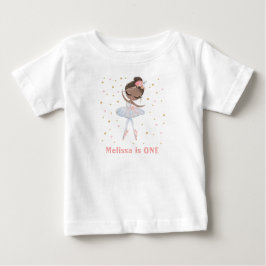 Camiseta Bailarina de Tutu Preto Menina no Primeiro ou Qual