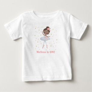 Camiseta Bailarina de Tutu Preto Menina no Primeiro ou Qual