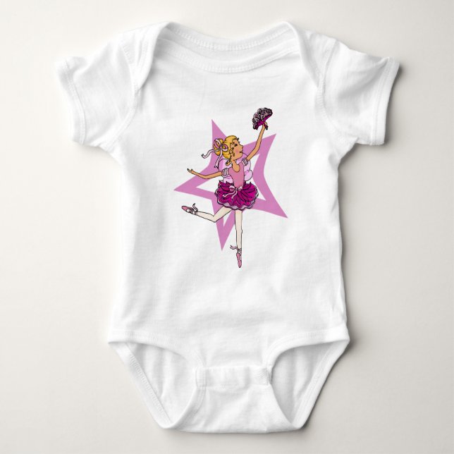 Camiseta Bailarina estrela de rosa com capuz de moletom de  (Frente)