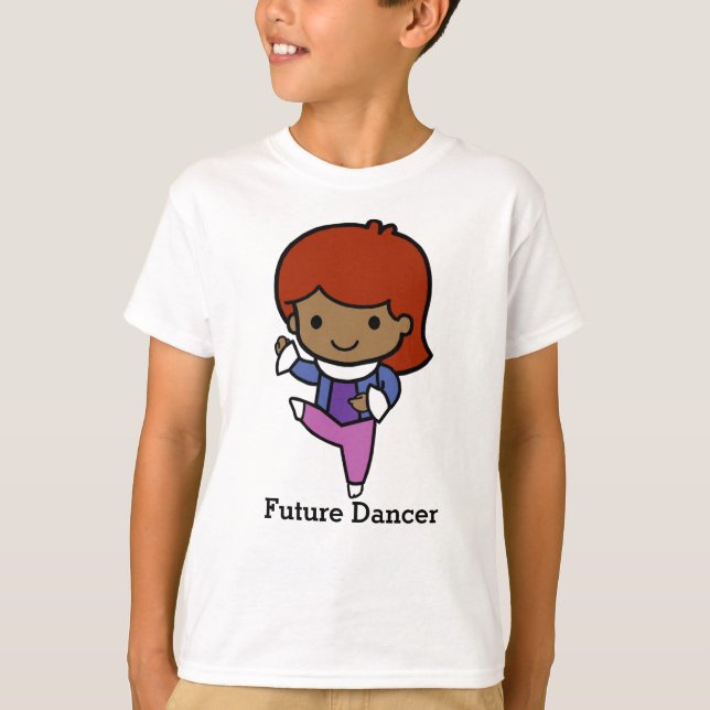 Camiseta Bailarina Fofa Futurista, jazz / balé (Frente)
