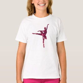 Camiseta Bailarina Sparkly cor-de-rosa