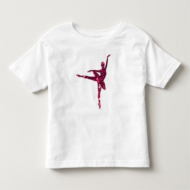 Camiseta Bailarina Sparkly cor-de-rosa (Frente)