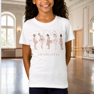 Camiseta Bailarina Tiny Dancer Rosa Aniversário de Meninas