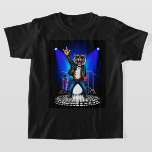 Camiseta Bailarino de Rock do Tigre Legal Presente de Mús